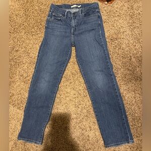 Levi's Women's Blue High Rise Straight Cropped Jeans 724